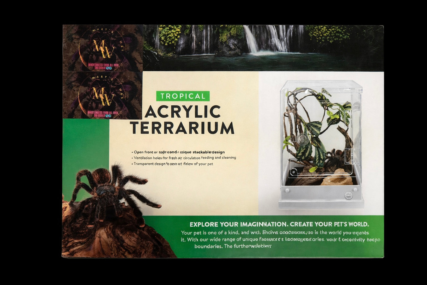 Arboreal Acrylic Enclosure 8”X 8”x12”